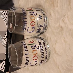 Starstruck set of 2 stem less wine glasses